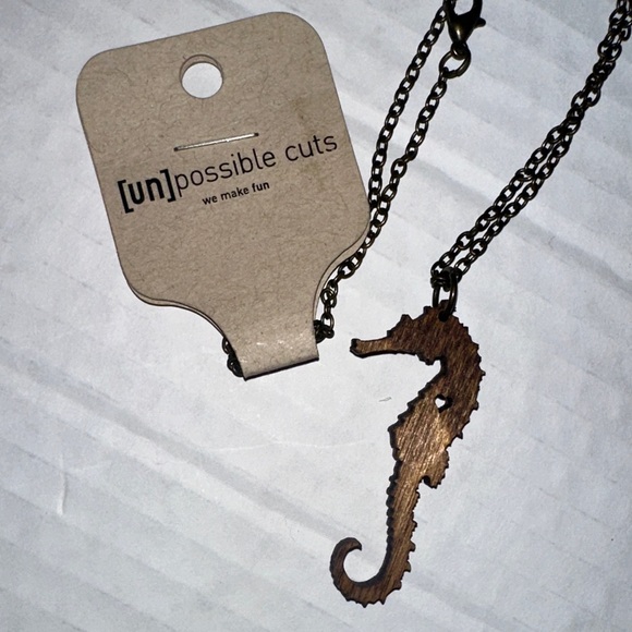Seahorse Pendant Necklace - Brown - Picture 1 of 9